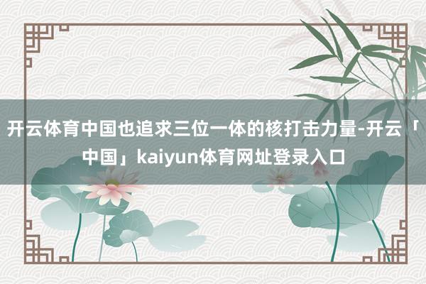 开云体育中国也追求三位一体的核打击力量-开云「中国」kaiyun体育网址登录入口
