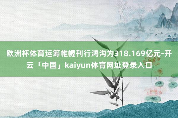 欧洲杯体育运筹帷幄刊行鸿沟为318.169亿元-开云「中国」kaiyun体育网址登录入口
