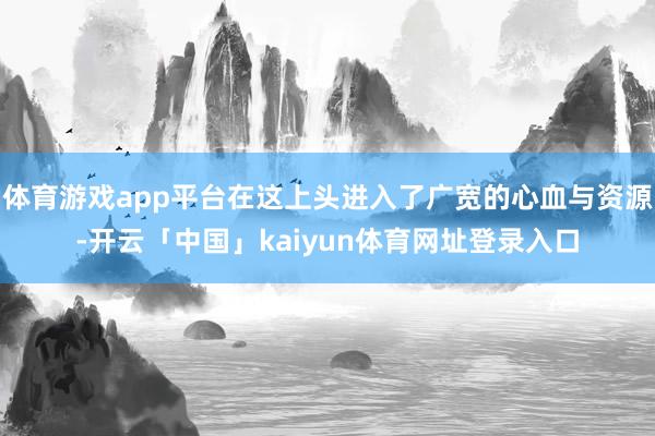 体育游戏app平台在这上头进入了广宽的心血与资源-开云「中国」kaiyun体育网址登录入口