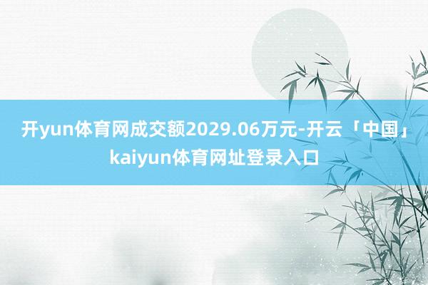 开yun体育网成交额2029.06万元-开云「中国」kaiyun体育网址登录入口