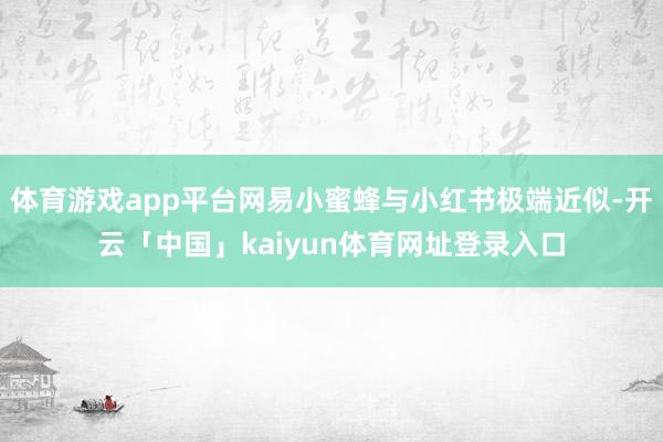 体育游戏app平台网易小蜜蜂与小红书极端近似-开云「中国」kaiyun体育网址登录入口