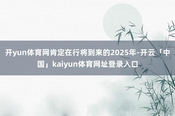 开yun体育网肯定在行将到来的2025年-开云「中国」kaiyun体育网址登录入口