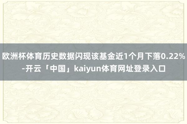欧洲杯体育历史数据闪现该基金近1个月下落0.22%-开云「中国」kaiyun体育网址登录入口