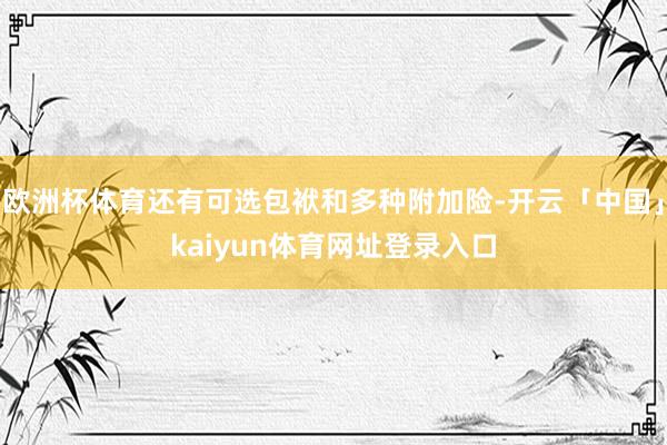 欧洲杯体育还有可选包袱和多种附加险-开云「中国」kaiyun体育网址登录入口