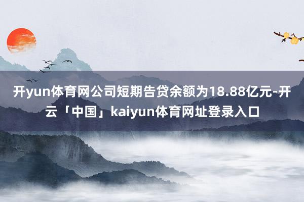 开yun体育网公司短期告贷余额为18.88亿元-开云「中国」kaiyun体育网址登录入口