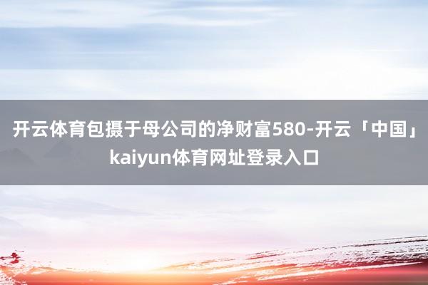 开云体育包摄于母公司的净财富580-开云「中国」kaiyun体育网址登录入口