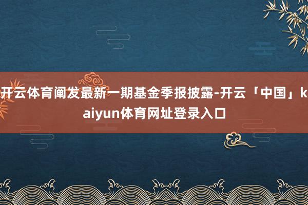 开云体育阐发最新一期基金季报披露-开云「中国」kaiyun体育网址登录入口