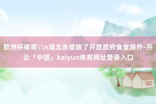 欧洲杯体育\n湖北赤壁除了开放政府食堂除外-开云「中国」kaiyun体育网址登录入口