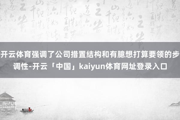 开云体育强调了公司措置结构和有臆想打算要领的步调性-开云「中国」kaiyun体育网址登录入口
