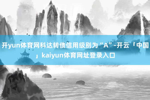 开yun体育网科达转债信用级别为“A”-开云「中国」kaiyun体育网址登录入口